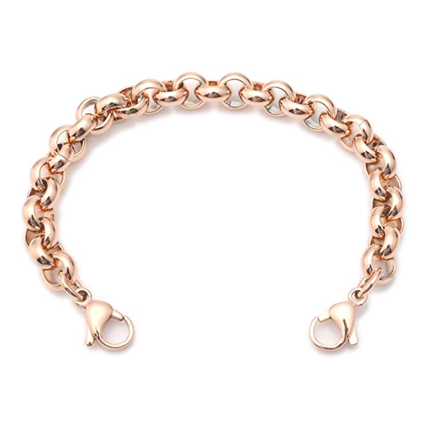 Tira de pulsera de juntas tóricas intercambiables Oro rosa para combinar con diferentes chapas. 1 Tira de pulsera de juntas tóricas intercambiables Oro rosa para combinar con diferentes chapas.